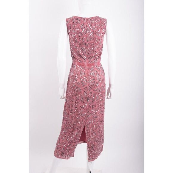 MacDuggal Womans Evening Dress Gown 93550D Sz10 Rosewood Pink Silver Sequin NWT - Picture 5 of 6